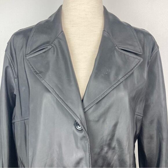 CS SIGNATURE Trench Coat Single Breasted Rain Coat size L - Picture 2 of 12